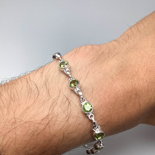 Peridot Sterling Silver Bracelet-Rocks and Gems Canada