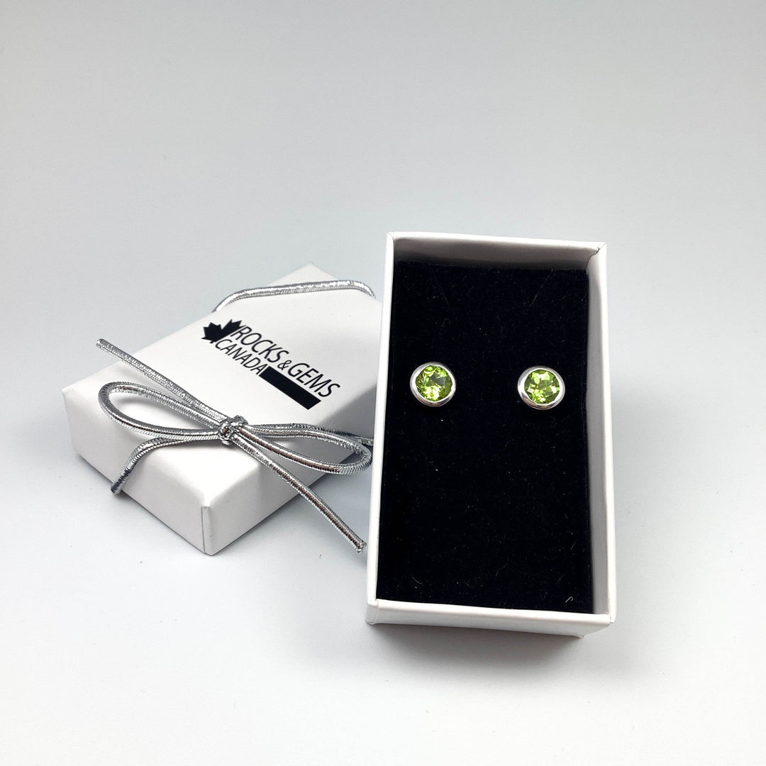 Peridot Stud Earrings-Rocks and Gems Canada