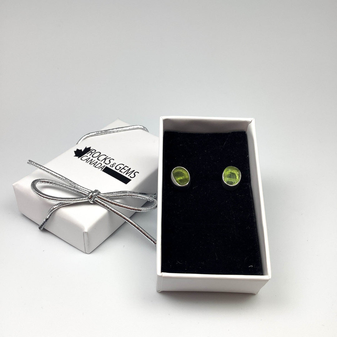 Peridot Stud Earrings-Rocks and Gems Canada