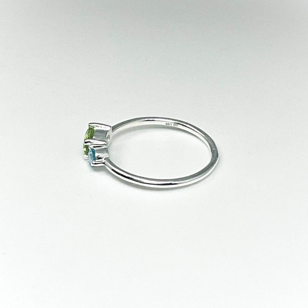 Peridot and Blue Topaz Ring-Rocks and Gems Canada