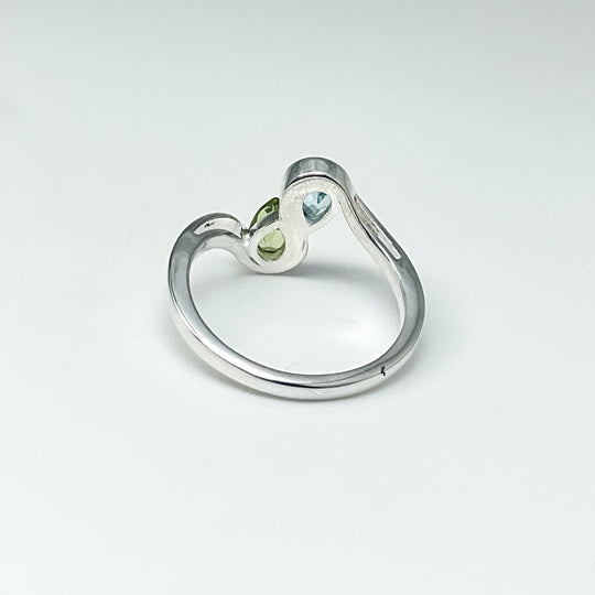 Peridot and Blue Topaz Ring-Rocks and Gems Canada