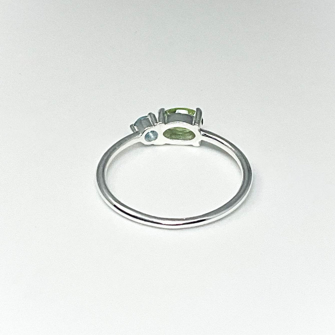 Peridot and Blue Topaz Ring-Rocks and Gems Canada
