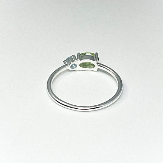 Peridot and Blue Topaz Ring-Rocks and Gems Canada