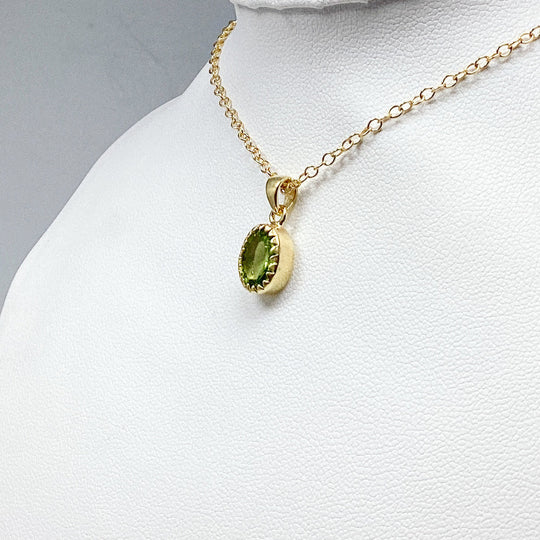 Peridot Gold Finish Pendant - Rocks and Gems Canada