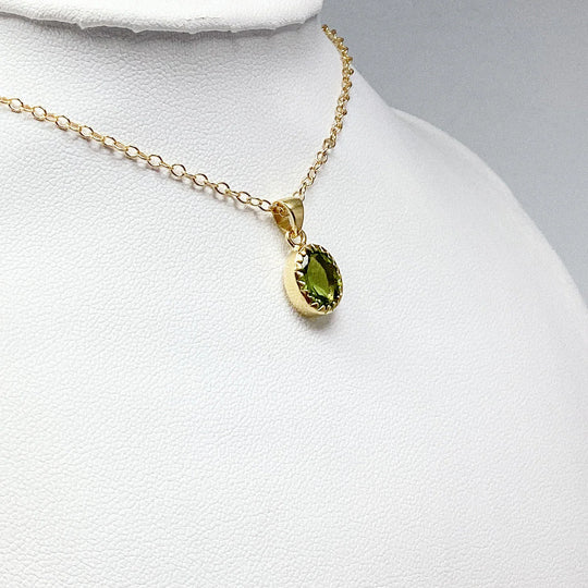 Peridot Gold Finish Pendant - Rocks and Gems Canada