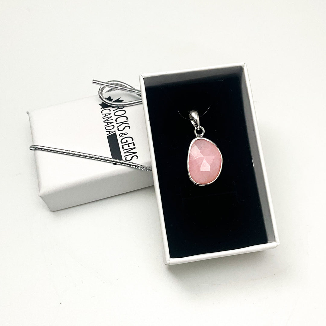 Pink Peruvian Opal Pendant-Rocks and Gems Canada