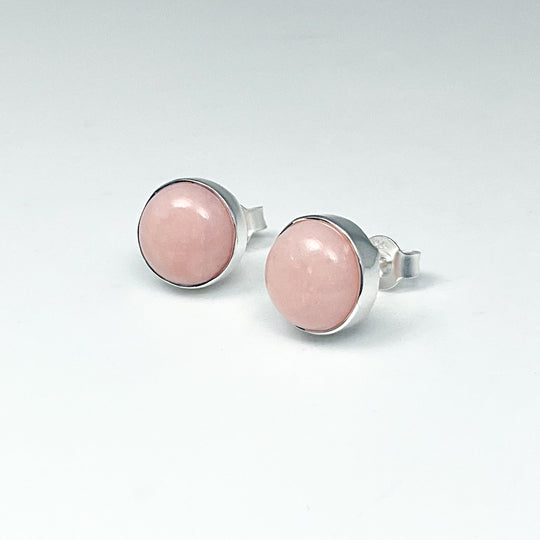 Pink Peruvian Opal Stud Earrings-Rocks and Gems Canada