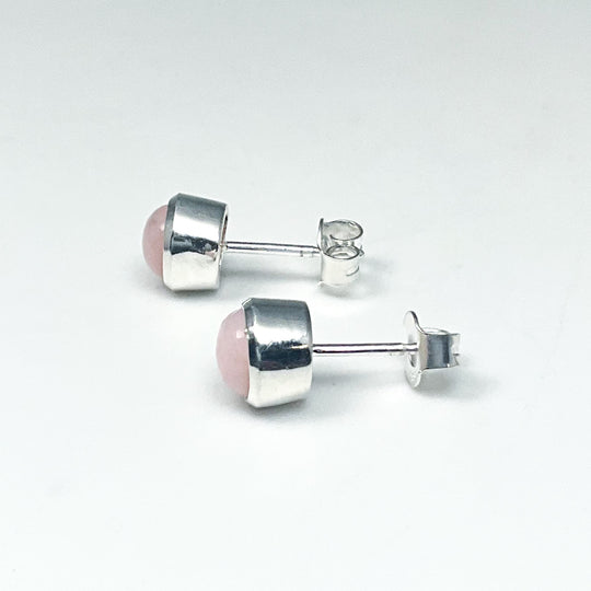 Pink Peruvian Opal Stud Earrings-Rocks and Gems Canada