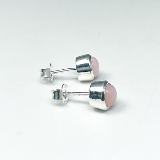 Pink Peruvian Opal Stud Earrings-Rocks and Gems Canada
