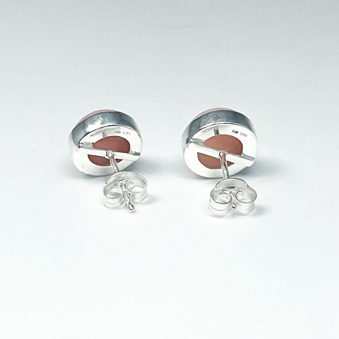 Pink Peruvian Opal Stud Earrings-Rocks and Gems Canada