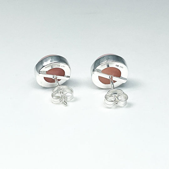 Pink Peruvian Opal Stud Earrings-Rocks and Gems Canada