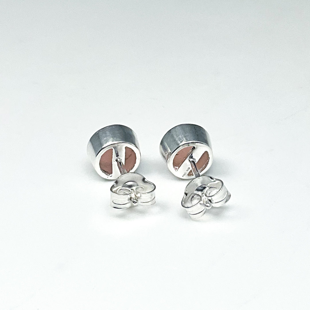 Pink Peruvian Opal Stud Earrings-Rocks and Gems Canada