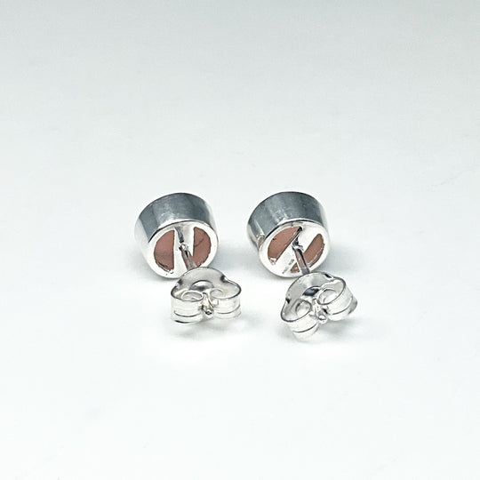 Pink Peruvian Opal Stud Earrings-Rocks and Gems Canada