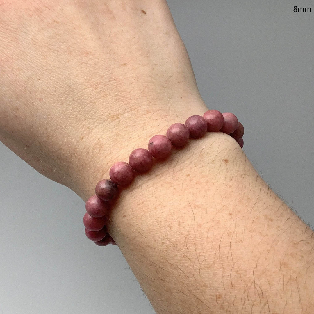 Pink Rhodonite Beaded Bracelet-Rocks and Gems Canada