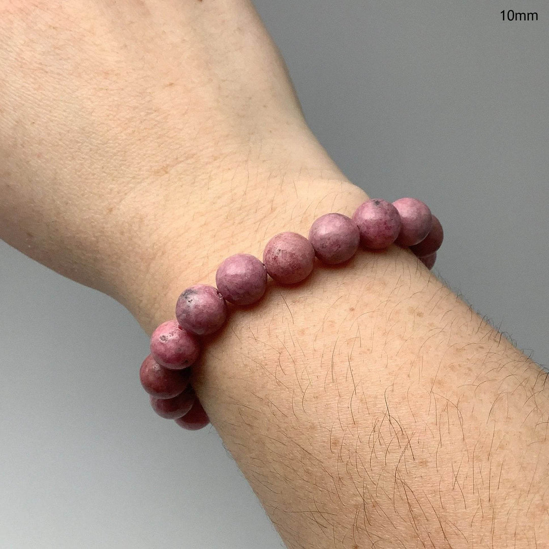 Pink Rhodonite Beaded Bracelet-Rocks and Gems Canada