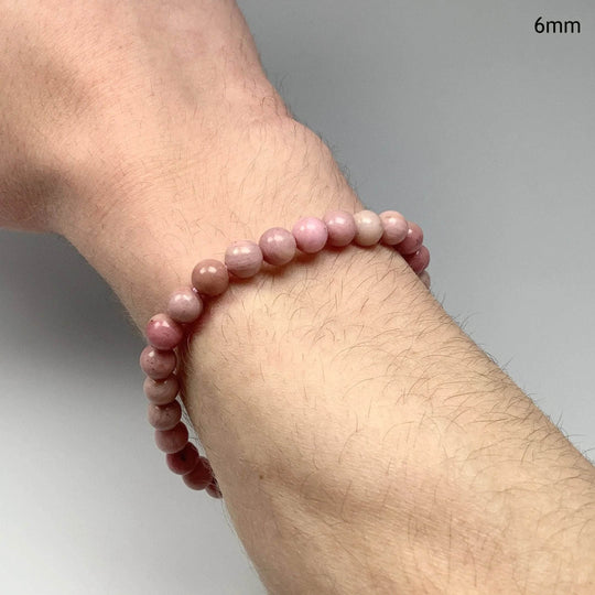 Pink Rhodonite Beaded Bracelet-Rocks and Gems Canada
