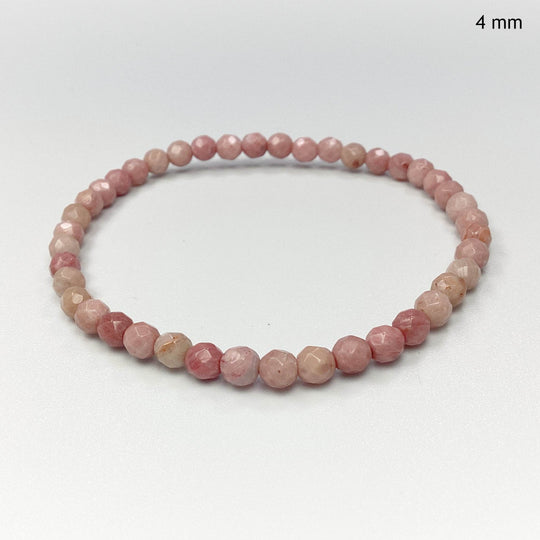 Pink Rhodonite Faceted Beaded Bracelet-Rocks and Gems Canada