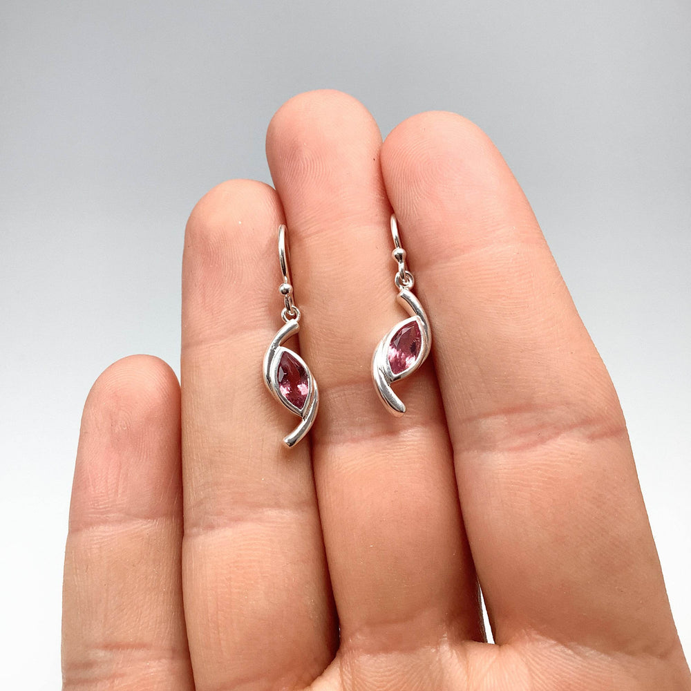 Pink Tourmaline Dangle Earrings-Rocks and Gems Canada