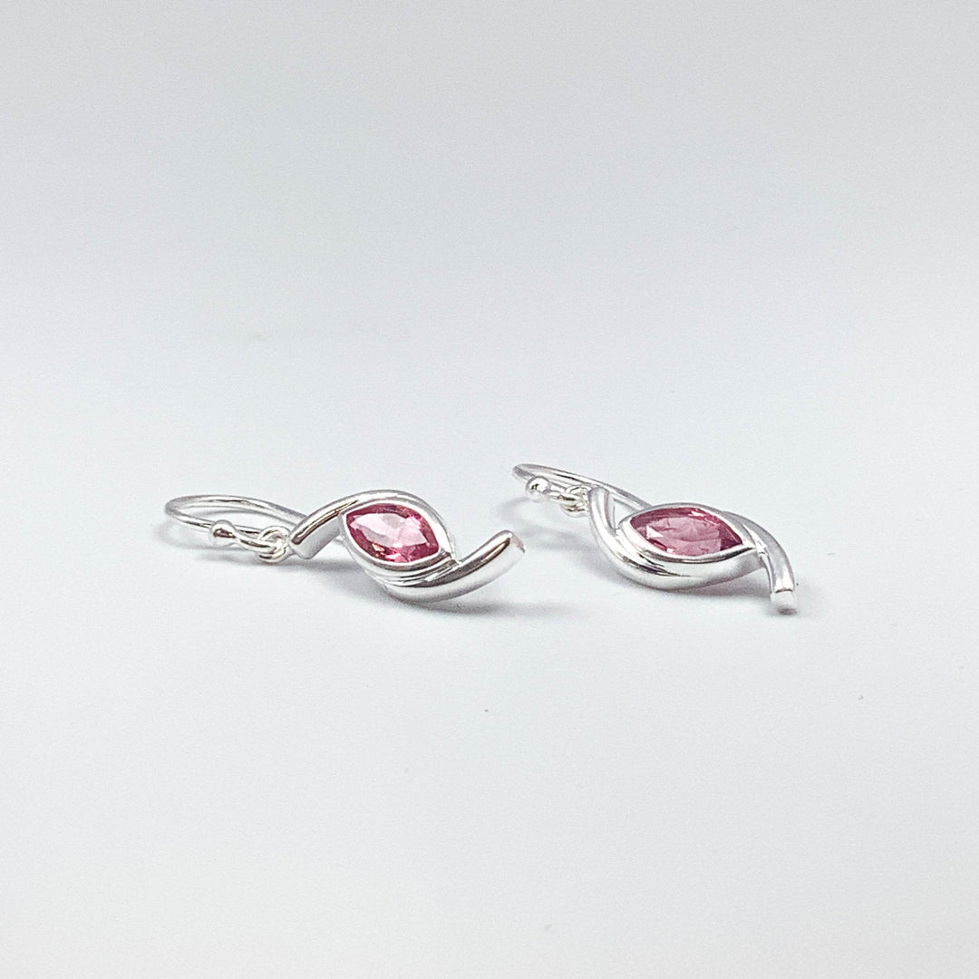 Pink Tourmaline Dangle Earrings-Rocks and Gems Canada