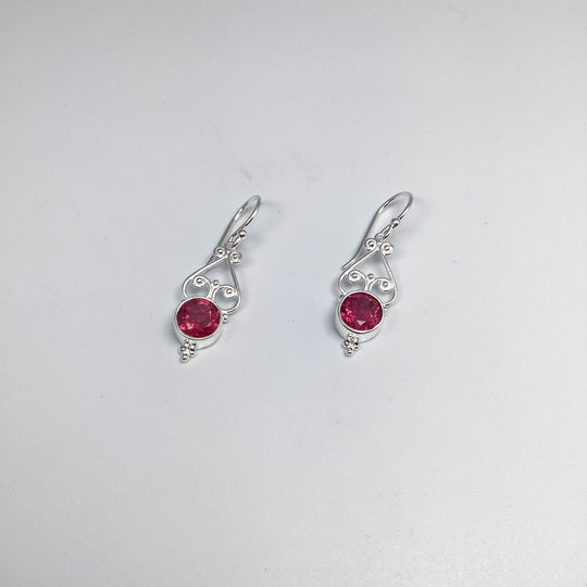 Pink Tourmaline Dangle Earrings-Rocks and Gems Canada