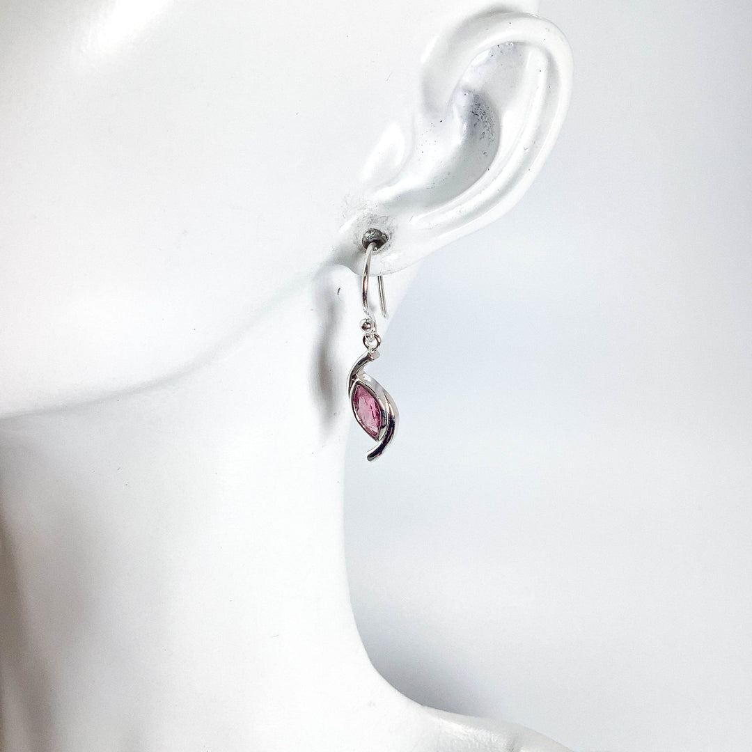 Pink Tourmaline Dangle Earrings-Rocks and Gems Canada