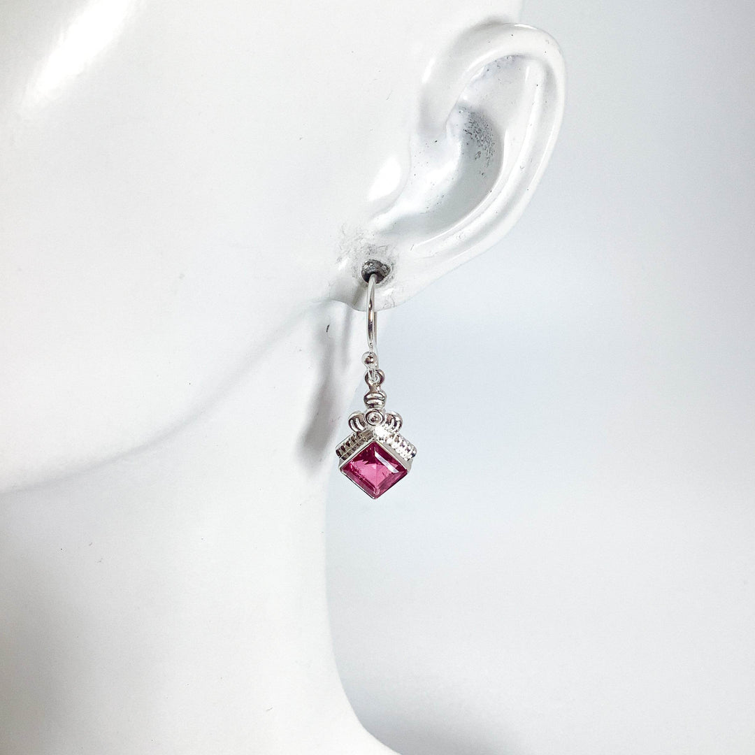 Pink Tourmaline Dangle Earrings-Rocks and Gems Canada
