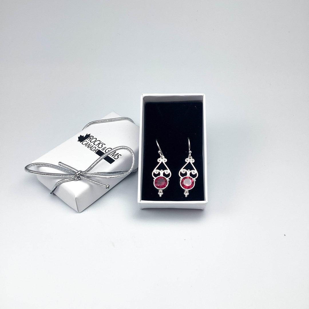 Pink Tourmaline Dangle Earrings-Rocks and Gems Canada