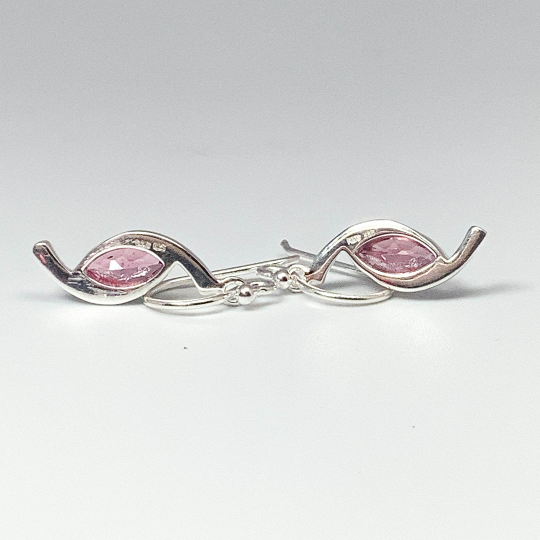 Pink Tourmaline Dangle Earrings-Rocks and Gems Canada