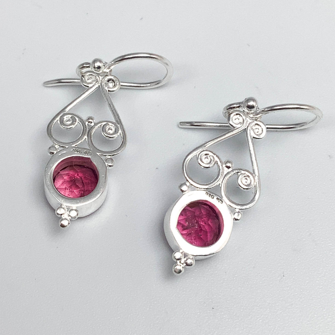 Pink Tourmaline Dangle Earrings-Rocks and Gems Canada