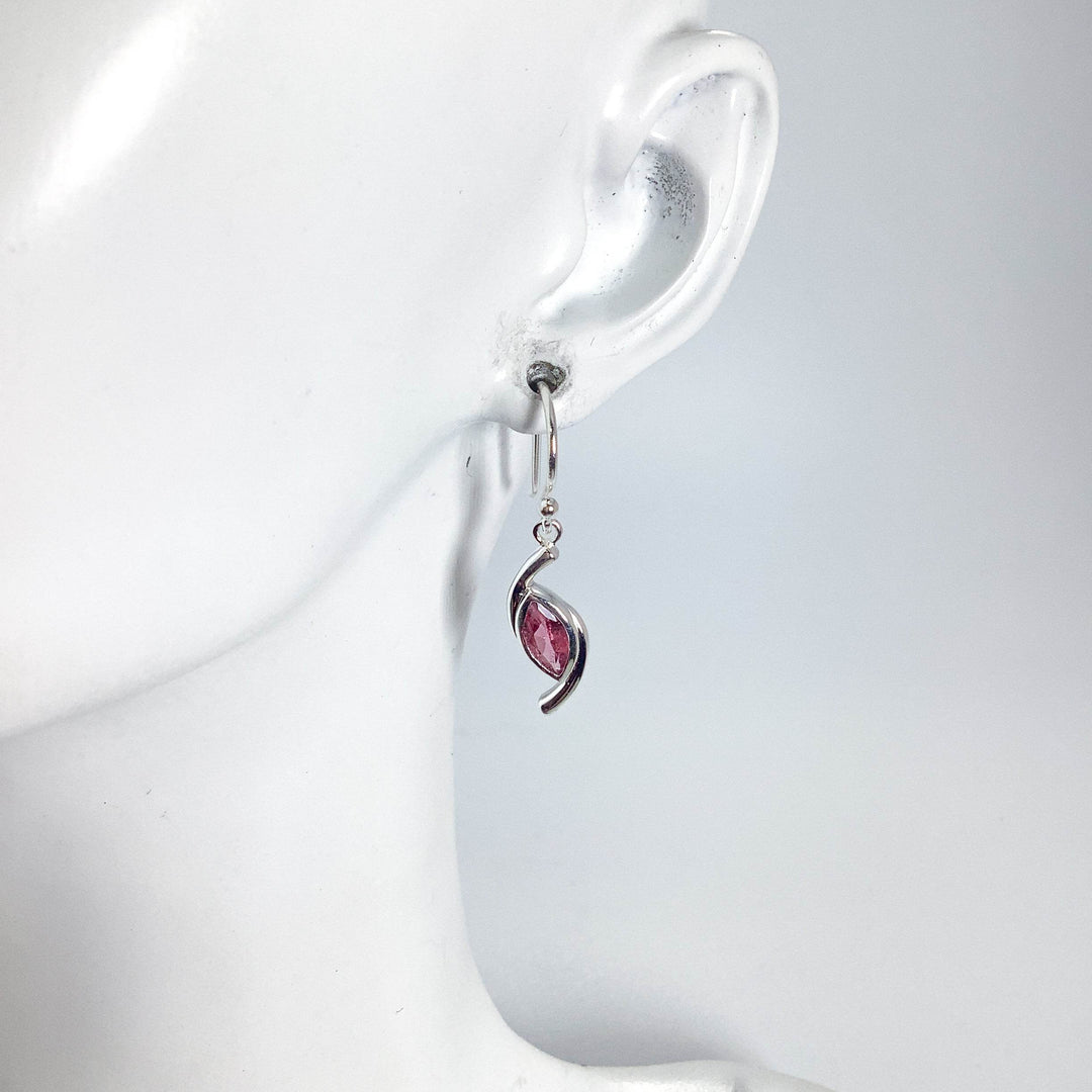 Pink Tourmaline Dangle Earrings-Rocks and Gems Canada