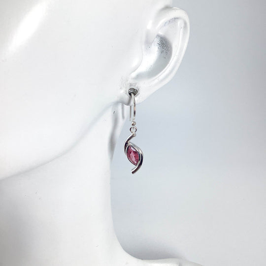 Pink Tourmaline Dangle Earrings-Rocks and Gems Canada
