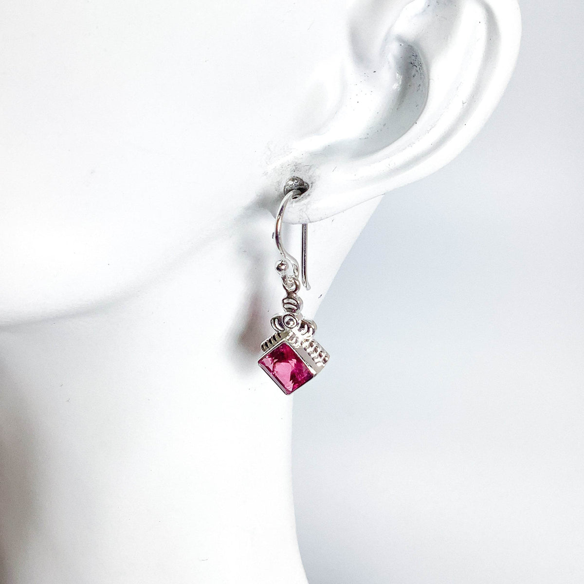 Pink Tourmaline Dangle Earrings-Rocks and Gems Canada
