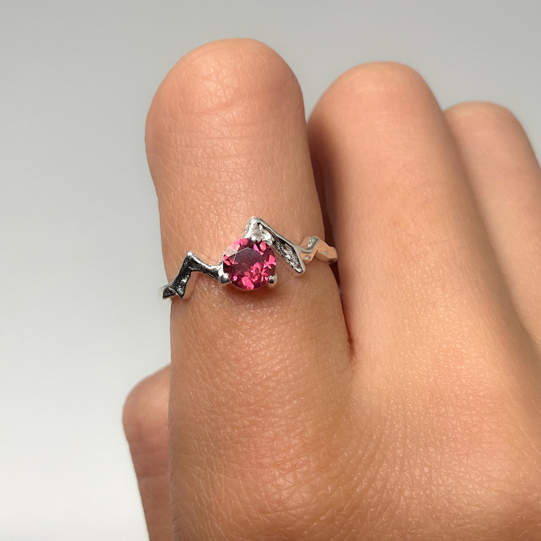 Pink Tourmaline Mountain Ring-Rocks and Gems Canada