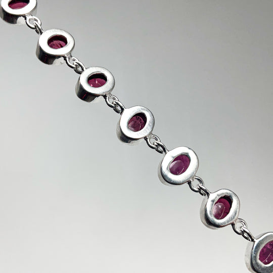 Pink Tourmaline Sterling Silver Bracelet-Rocks and Gems Canada