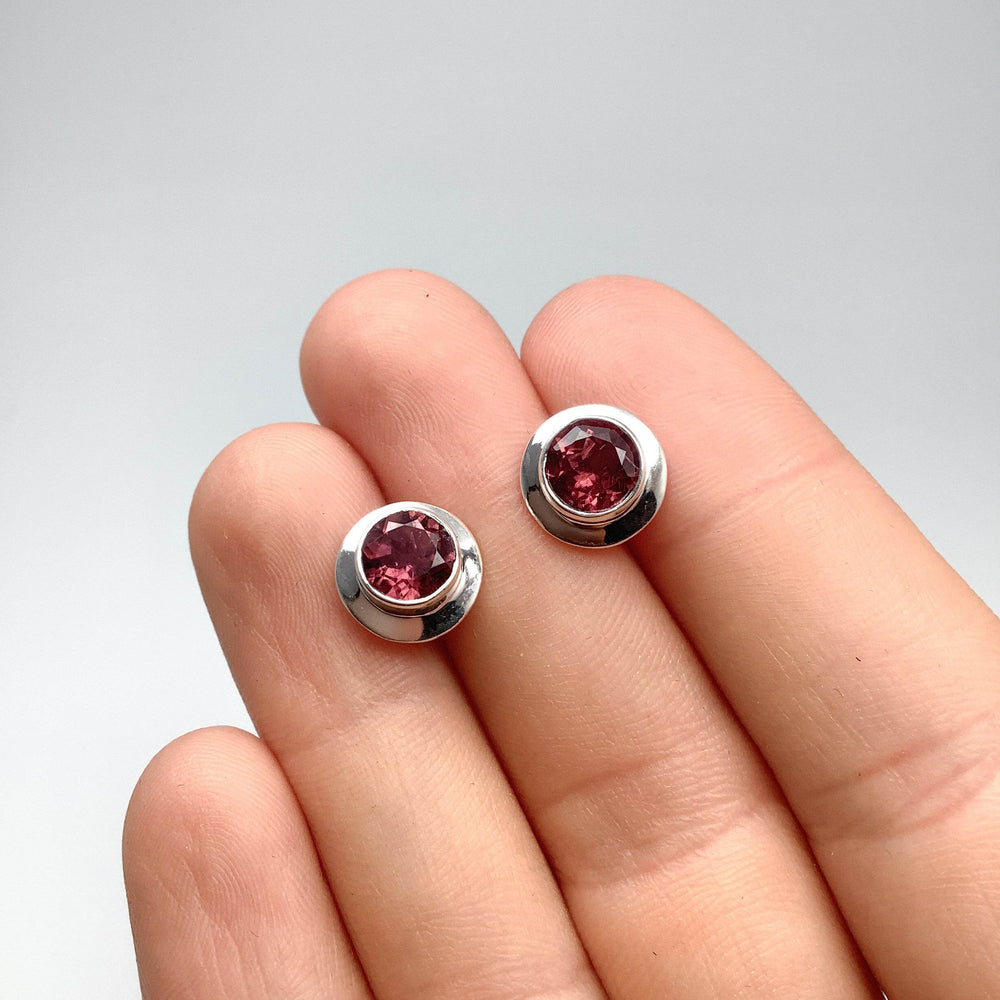 Pink Tourmaline Stud Earrings-Rocks and Gems Canada