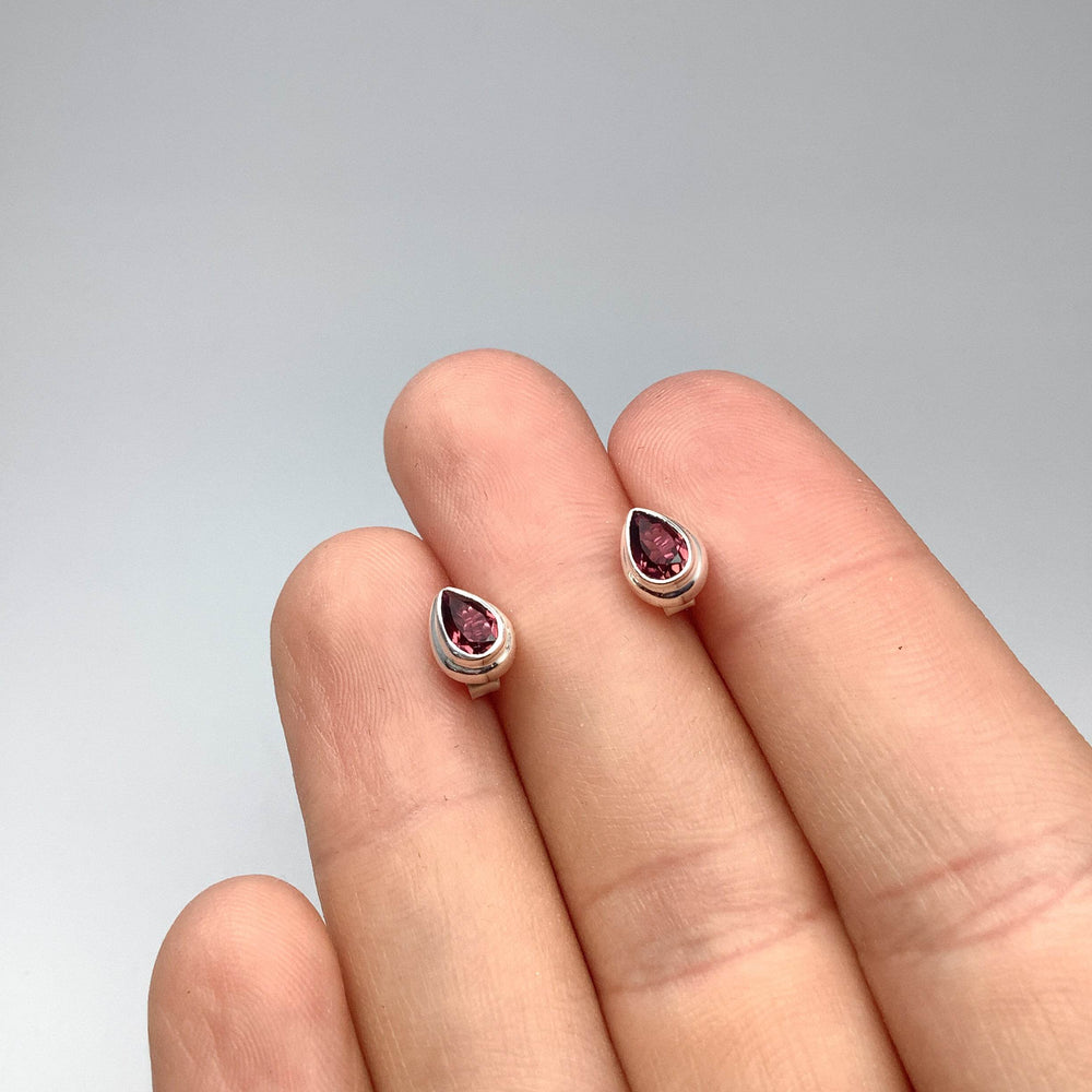Pink Tourmaline Stud Earrings-Rocks and Gems Canada