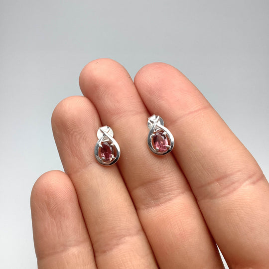 Pink Tourmaline Stud Earrings-Rocks and Gems Canada