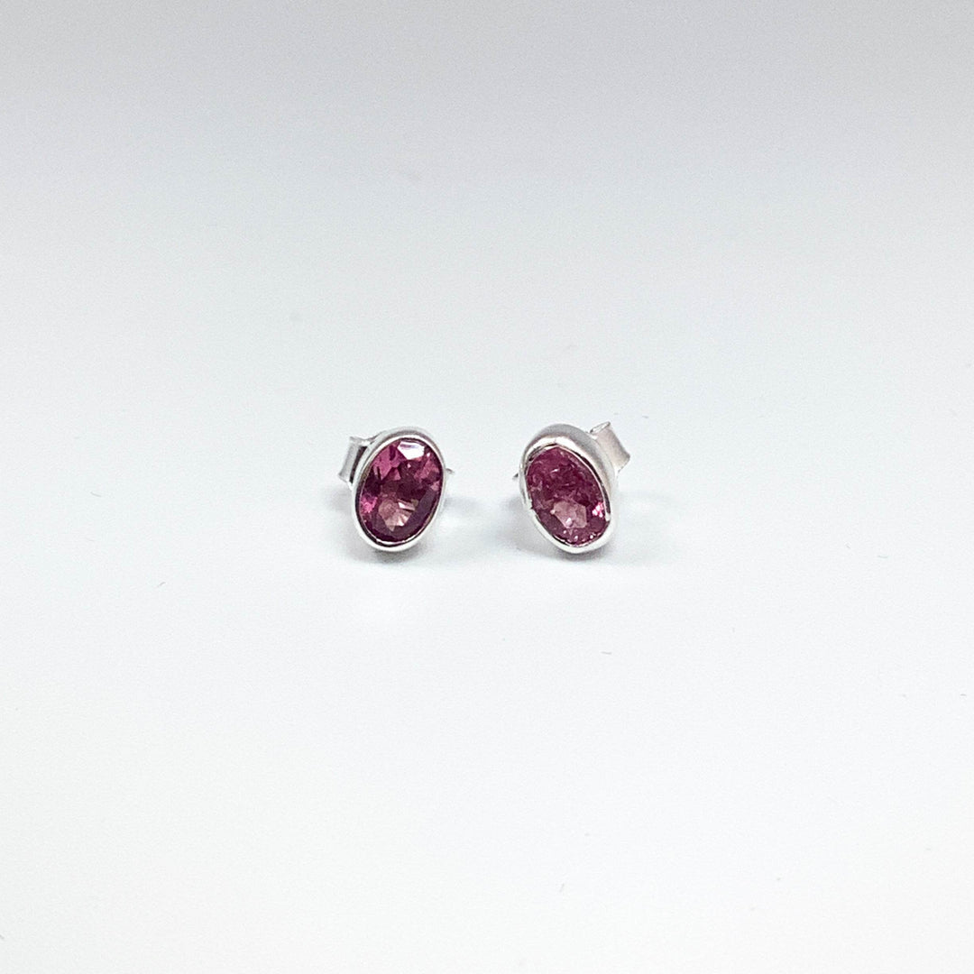Pink Tourmaline Stud Earrings-Rocks and Gems Canada