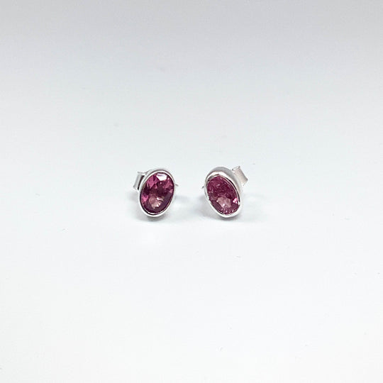Pink Tourmaline Stud Earrings-Rocks and Gems Canada