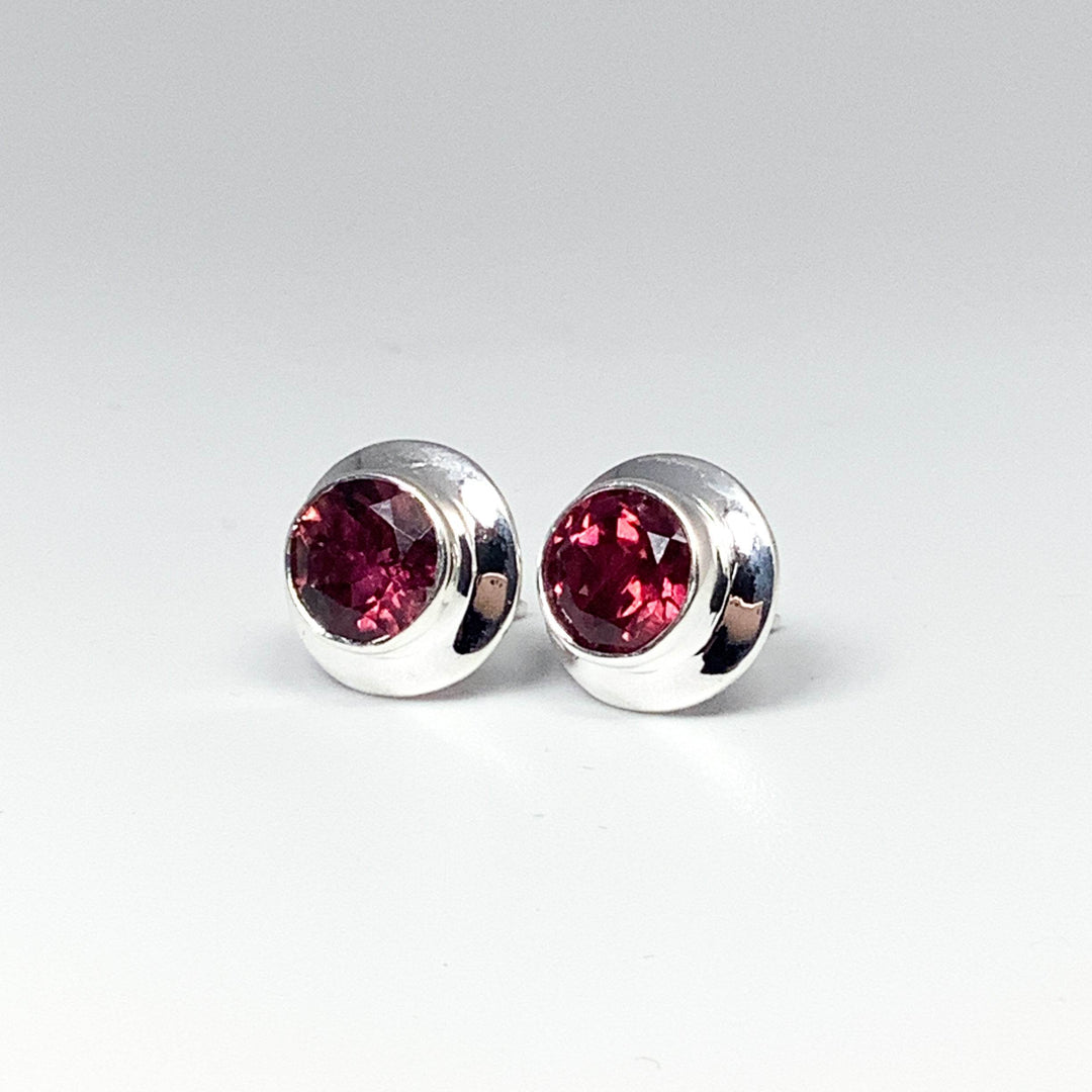 Pink Tourmaline Stud Earrings-Rocks and Gems Canada