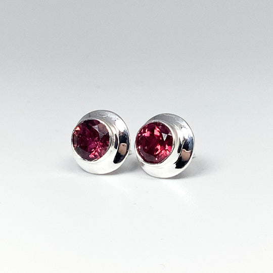 Pink Tourmaline Stud Earrings-Rocks and Gems Canada