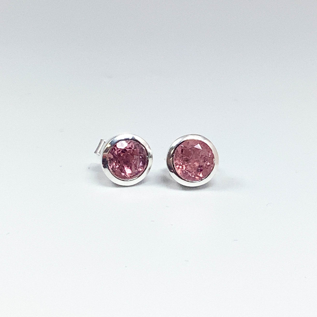 Pink Tourmaline Stud Earrings-Rocks and Gems Canada
