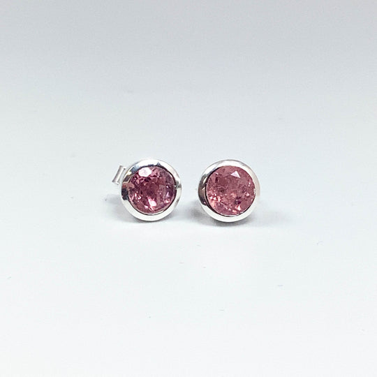 Pink Tourmaline Stud Earrings-Rocks and Gems Canada