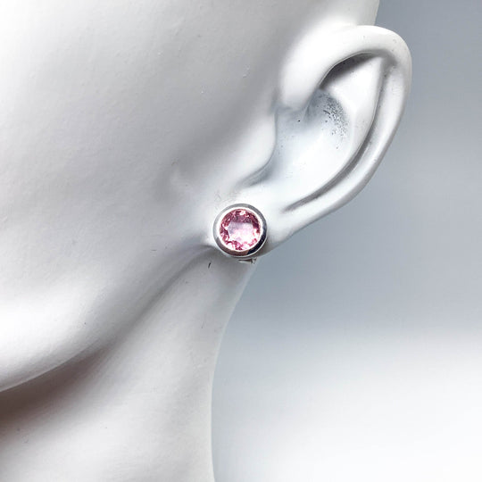 Pink Tourmaline Stud Earrings-Rocks and Gems Canada