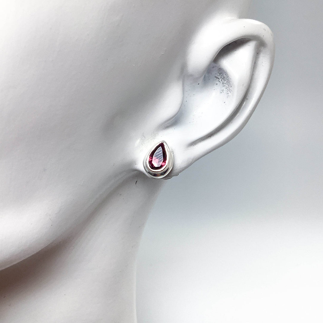 Pink Tourmaline Stud Earrings-Rocks and Gems Canada