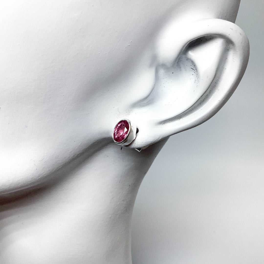 Pink Tourmaline Stud Earrings-Rocks and Gems Canada