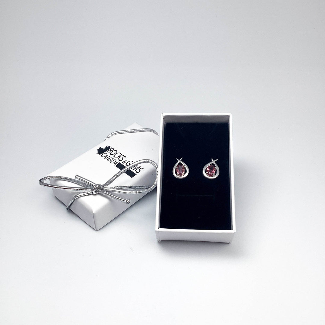 Pink Tourmaline Stud Earrings-Rocks and Gems Canada