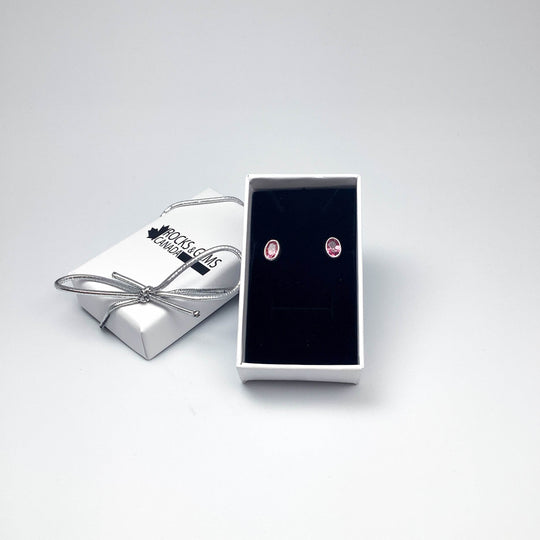Pink Tourmaline Stud Earrings-Rocks and Gems Canada
