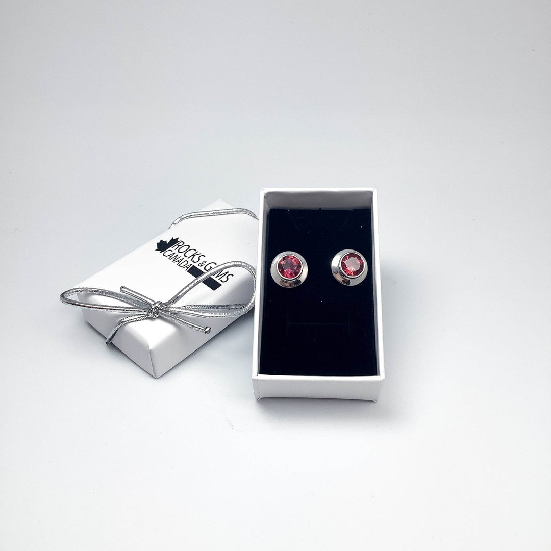 Pink Tourmaline Stud Earrings-Rocks and Gems Canada
