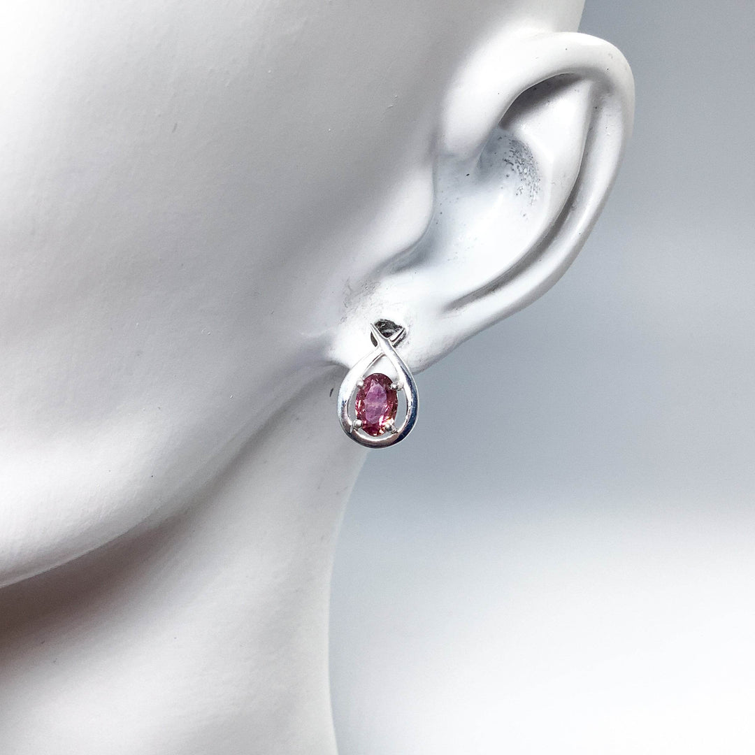 Pink Tourmaline Stud Earrings-Rocks and Gems Canada